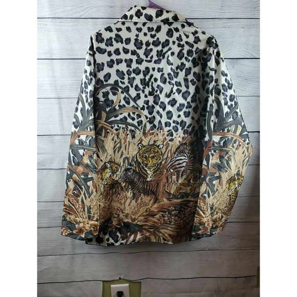 Gils Milano Reversible Leopard Jacket Sz Lg NWOT - Picture 6 of 8